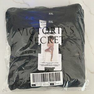 Victoria's Secret Thermal Long Sleep Shirt & Leggings Pajama Set BLACK WOMENS 2X